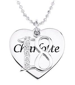 The Love Silver Collection Personalised Sterling Silver Coming Of Age Cubic Zirconia Set Pendant