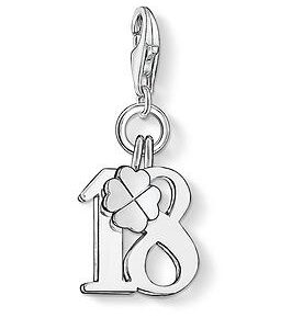 Thomas Sabo Charm Club Lucky Number 18 Charm, 925 Sterling Silver