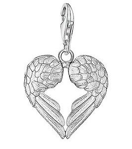 Thomas Sabo Sterling Silver Charm Club Angel Wings Heart Charm