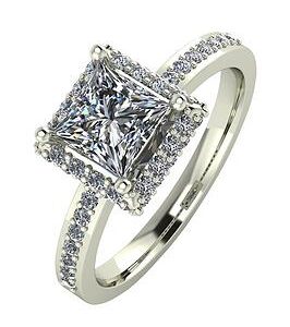 Moissanite 9Ct Gold 1.55 Carat Square Solitaire Moissanite Ring