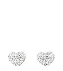 The Love Silver Collection Sterling Silver Crystal Heart Glitter Studs