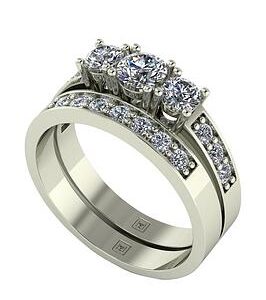 Moissanite Lady Lynsey 9Ct Gold 1Ct Total Moissanite Trilogy Bridal Set