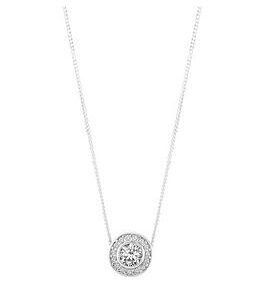 The Love Silver Collection Sterling Silver Cubic Zirconia Halo Pendant