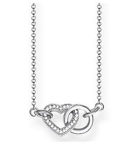 Thomas Sabo Sterling Silver Cubic Zirconia Together Forever Heart Link Necklace