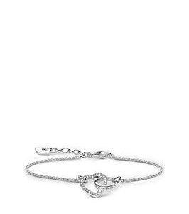 Thomas Sabo Sterling Silver Cubic Zirconia Heart Together Forever Link Bracelet