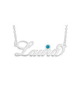 The Love Silver Collection Sterling Silver Personalised Birthstone Necklace