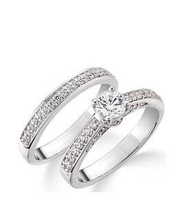 Love Diamond 9Ct White Gold 75 Point Diamond (Total) Bridal Set