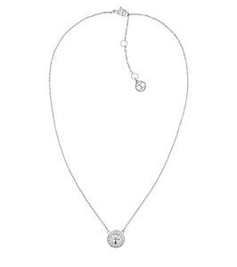 Tommy Hilfiger Classic Silver Plated Cubic Zirconia Pendant Ladies Necklace