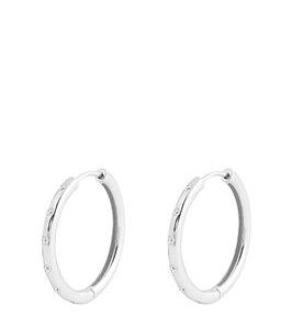 The Love Silver Collection Sterling Silver Cubic Zirconia Studded 22Mm Hoop Earrings