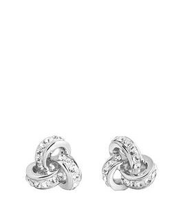 The Love Silver Collection Sterling Silver Crystal Triple Knot Stud Earrings