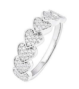 The Love Silver Collection Sterling Silver Cubic Zirconia Pave Heart Ring