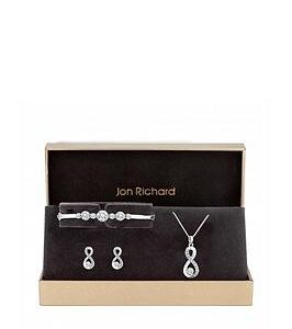 Jon Richard Silver Plated Crystal Infinity Jewellery Set