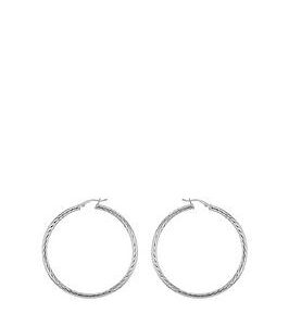 The Love Silver Collection Sterling Silver 35Mm Twist Hoop Earrings