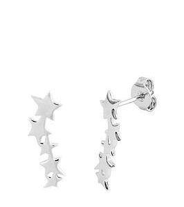 The Love Silver Collection Sterling Silver Polished Five Star Constellation Stud Earrings