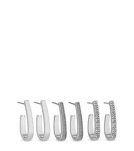 Mood Silver Three Pack Huggie Hoop Earrings