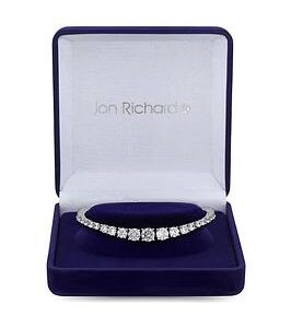 Jon Richard Silver Plated Cubic Zirconia Crystal Graduated Tennis Bracelet - Gift Boxed