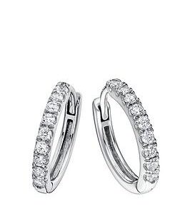 Created Brilliance Julia Created Brilliance 9Ct White Gold 0.32Ct Lab Grown Diamond Hoop Earrings