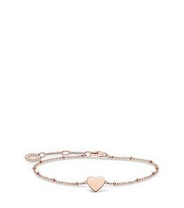 Thomas Sabo Rose Gold Plated Sterling Silver Heart Bracelet