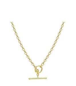 Love Gold 9Ct Yellow Gold T-Bar Oval Belcher Chain Necklace