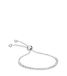 The Love Silver Collection Sterling Silver Beaded Adjustable Slider Bracelet