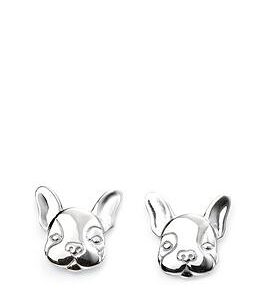 The Love Silver Collection Sterling Silver French Bulldog Stud Earrings