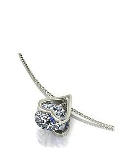 Moissanite 9Ct White Gold 1Ct Total Heart Pendant