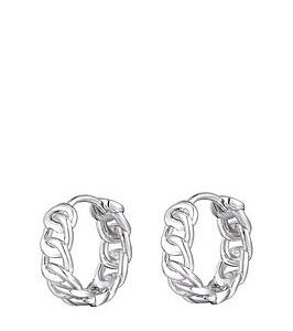 The Love Silver Collection Sterling Silver Interlinking Chain Style Huggie Hoop Earrings