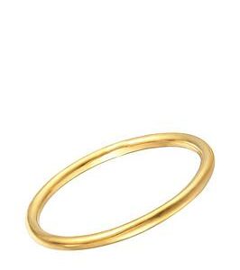 The Love Silver Collection 18Ct Gold Plated Sterling Silver Slim Plain Band Ring