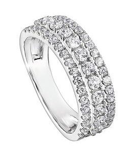 Created Brilliance Colette Created Brilliance 9Ct White Gold 1Ct Lab Grown Diamond Three Row Ring