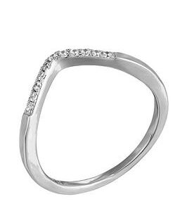 The Love Silver Collection Wishbone Cubic Zirconia Ring