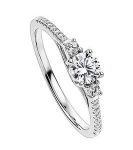 Created Brilliance Olivia Created Brilliance 9Ct White Gold 0.45Ct Lab Grown Diamond Three Stone Ring