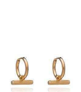 Rachel Jackson Mini T Bar Gold Huggie Hoop Earrings