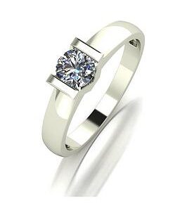 Moissanite 9Ct White Gold 0.50Ct Equivalent Tension Set Solitaire Ring