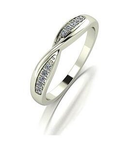 Moissanite 9Ct White Gold 0.10Ct Shaped Wedding Band