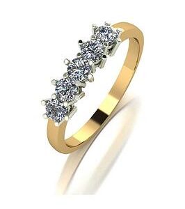 Moissanite 9Ct Gold 0.50Ct Total Five Stone Eternity Ring