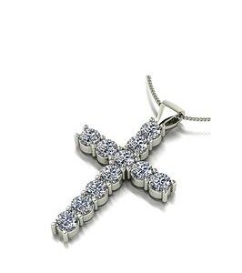 Moissanite 9Ct White Gold 1.20Ct Total Cross