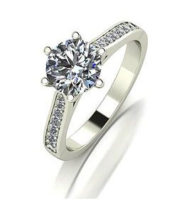 Moissanite Lady Lynsey Moissanite 9Ct White Gold 1.40Ct Total Solitaire Ring