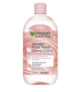 Garnier Micellar Rose Cleansing Water, Glow Boosting Face And Eye Make-Up Remover& Cleanser For Dull And Sensitive Skin 700Ml