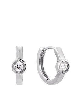 The Love Silver Collection Sterling Silver Cz Huggies