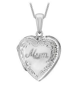 The Love Silver Collection Sterling Silver 20Mm X 28Mm 'Mum' Heart Locket