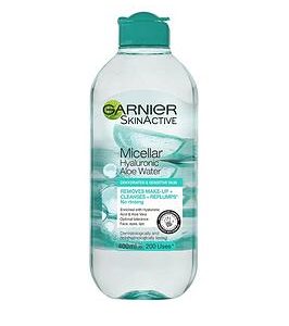 Garnier Hyaluronic Aloe Micellar Cleansing Water For Dehydrated Skin 400Ml, Replumping Facial Cleanser& Makeup Remover