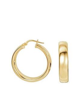 The Love Silver Collection Sterling Silver Gold Plated Chunky Hoop Creole Earrings 26Mm