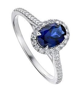 Created Brilliance Rosalind Created Brilliance 9Ct White Gold Created Sapphire And 0.20Ct Lab Grown Diamond Ring - N