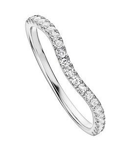 Created Brilliance Layla 9Ct White Gold 0.20Ct Shaped Wedding Ring