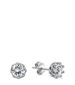 The Love Silver Collection Sterling Silver Cubic Zirconia Vintage Look Stud Earrings