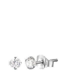 The Love Silver Collection Sterling Silver 3Mm Round Brilliant Cubic Zirconia Stud Earrings