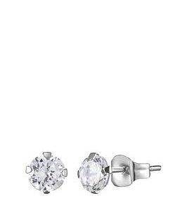 Love Gold 9Ct White Gold 4Mm Cubic Zirconia Solitaire Stud Earrings