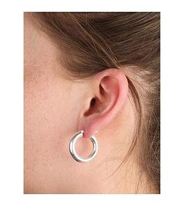 The Love Silver Collection Sterling Silver 25Mm Round Hoops