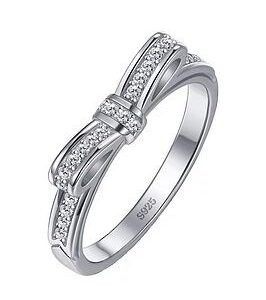 The Love Silver Collection Sterling Silver & Cubic Zirconia Bow Design Ring