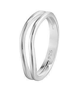 The Love Silver Collection Sterling Silver Double Wave Ring